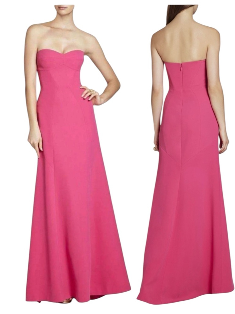 BCBGMaxAzria Strapless Fuchsia Gown